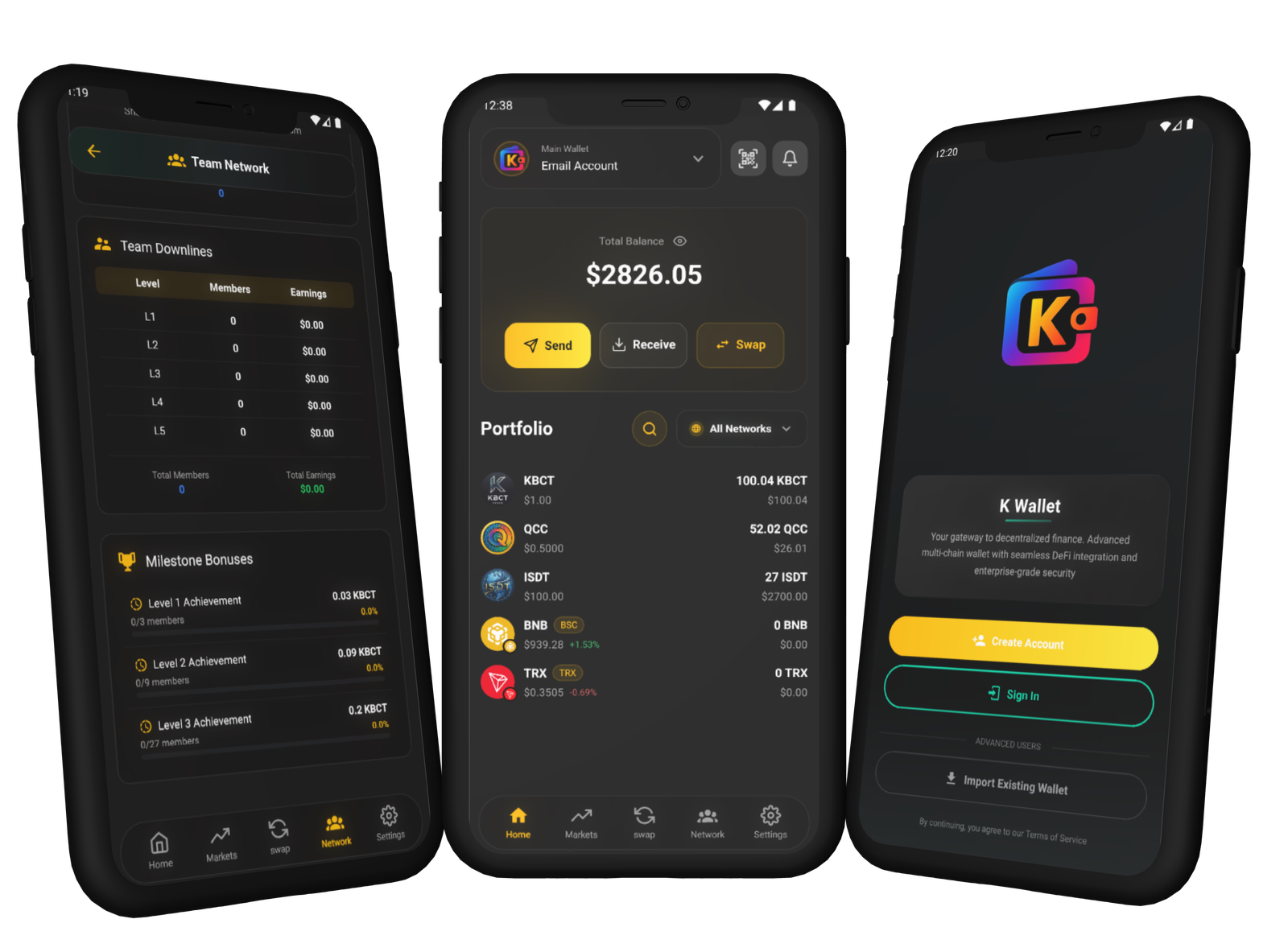 K-Wallet Screens Overview